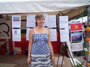 Standing by Kyrgyzstan LGBT presentation place